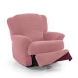 FAVERTI® Super elastische relaxstoelbekleding van 70 tot 90 cm | Model Novelle | pastelroze | overtrek voor ligstoel met aparte voeten | kwaliteitsbescherming van jacquard-stof in katoenlook