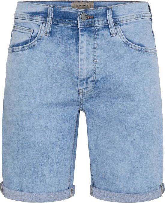 Blend BHTWISTER 3326 S/REG NOOS Heren Korte broeken Katoen Elastaan Regular Fit Denim lightblue