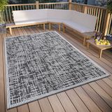 Hanse Home Telu Vloerkleed voor binnen en buiten, weerbestendig, modern patroon, waterdicht, robuust buitentapijt, plat weefsel voor tuin, balkon, terras, woonkamer, grijs-beige, 76 x 150 cm
