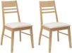 vidaXL Eetkamerstoelen, 2 stuks, massief rubberhout, naturel, 43 x 54 x 89 cm