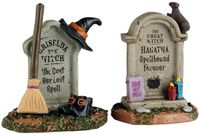Lemax Spooky Town Witch Tombstones - Set van 2