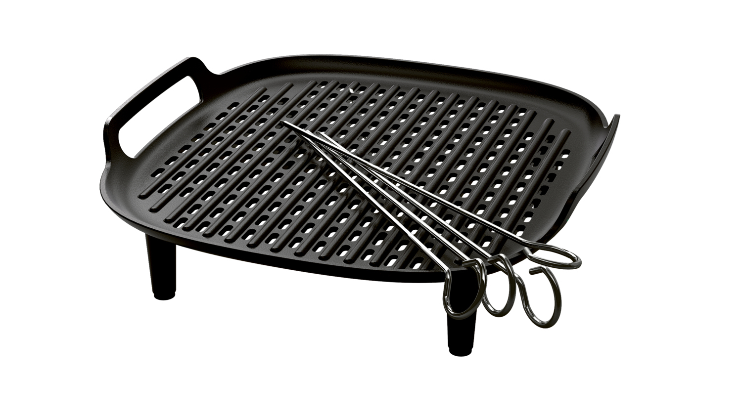 Philips Airfryer Grill Bottom & Skewers - Black - Metal - Compatible with NA110, NA120, NA210, NA211, NA320, NA321, NA322, HD9100, HD9200, HD9243, HD9244, HD9252, HD9255, HD9741, HD9742, HD9743, HD9745, HD9749