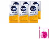 NIVEA MEN Active Energy Gezichtscrème met Cafeïne - 50 ml - Bulkverpakking - 6 Stuks