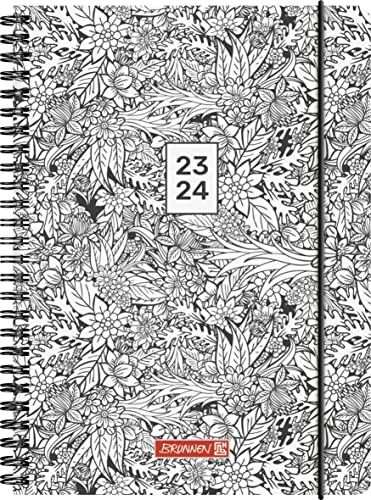 Brunnen 1072155194 Wochenkalender Schülerkalender 2023/2024 "ZENart" 2 Seiten = 1 Woche Blattgröße 14,8 x 21 cm A5 PP-Einband