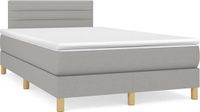 vidaXL Boxspringbed met matras, stof, lichtgrijs, 120x190 cm