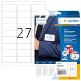 HERMA 4511 naamelabels A4 afneembaar, set van 32 (63,5 x 29,6 mm, 640 vellen, acetaatzijde) zelfklevend, bedrukbaar, residu-vrije variabele naamlabels, 17.280 etiketten voor printer, wit