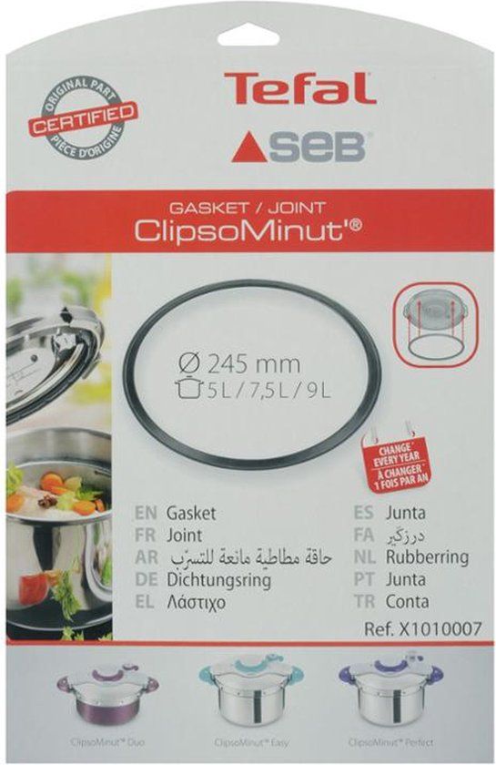 Seb X1010007 snelkokerdichting - clipso minut duo 5/9ltr - 24,5cm