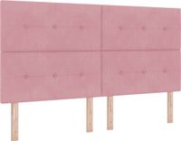 vidaXL LED Boxspringbed met hoofdeinde Roze 180 x 200 cm Fluweel