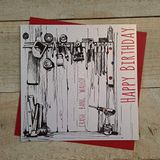 White Cotton Cards E126 "Tools Happy Birthday" handgemaakte verjaardagskaart