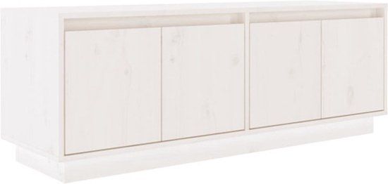 vidaXL Tv-meubel 110x34x40 cm massief grenenhout wit
