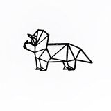 Homemania HOMESRV-40 wanddecoratie - muurkunst - dinosaurus - voor kinderen - zwart van metaal, 45 x 1,5 x 27 cm
