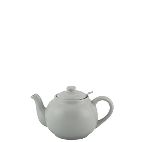 plint Simple & Stylish Ceramic Teapot, Globe Teapot with Stainless Steel Strainer, Ceramic Teapot for 3-5 Cups, 900 ml Ceramic Teapot, Flowering Tea Pot, TeaPot for Blooming Tea, Leaf Color