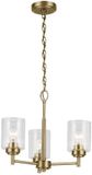 Kichler LED Lustre | 3X E27 Max 60W | Laiton Naturel