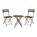 FRANKYSTAR Avolio Bistrò Tuinset met salontafel en 2 klapstoelen van staal en hout met teakafwerking, retro outdoor set