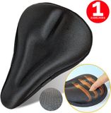 Vebics Housse de selle 3D Gel - Revêtement de selle de vélo - Vélo de course - Universel - Coussin d'assise - Housse de selle de vélo - Noir