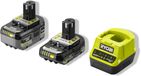 Ryobi - 1x 2.0Ah & 1x 4.0Ah Lithium accu's en lader ONE 18V