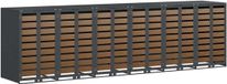 vidaXL Rangement pour poubelles pour 3 bacs Acier Anthracite