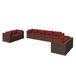 vidaXL 9-delige Loungeset met Kussens Poly Rattan Bruin