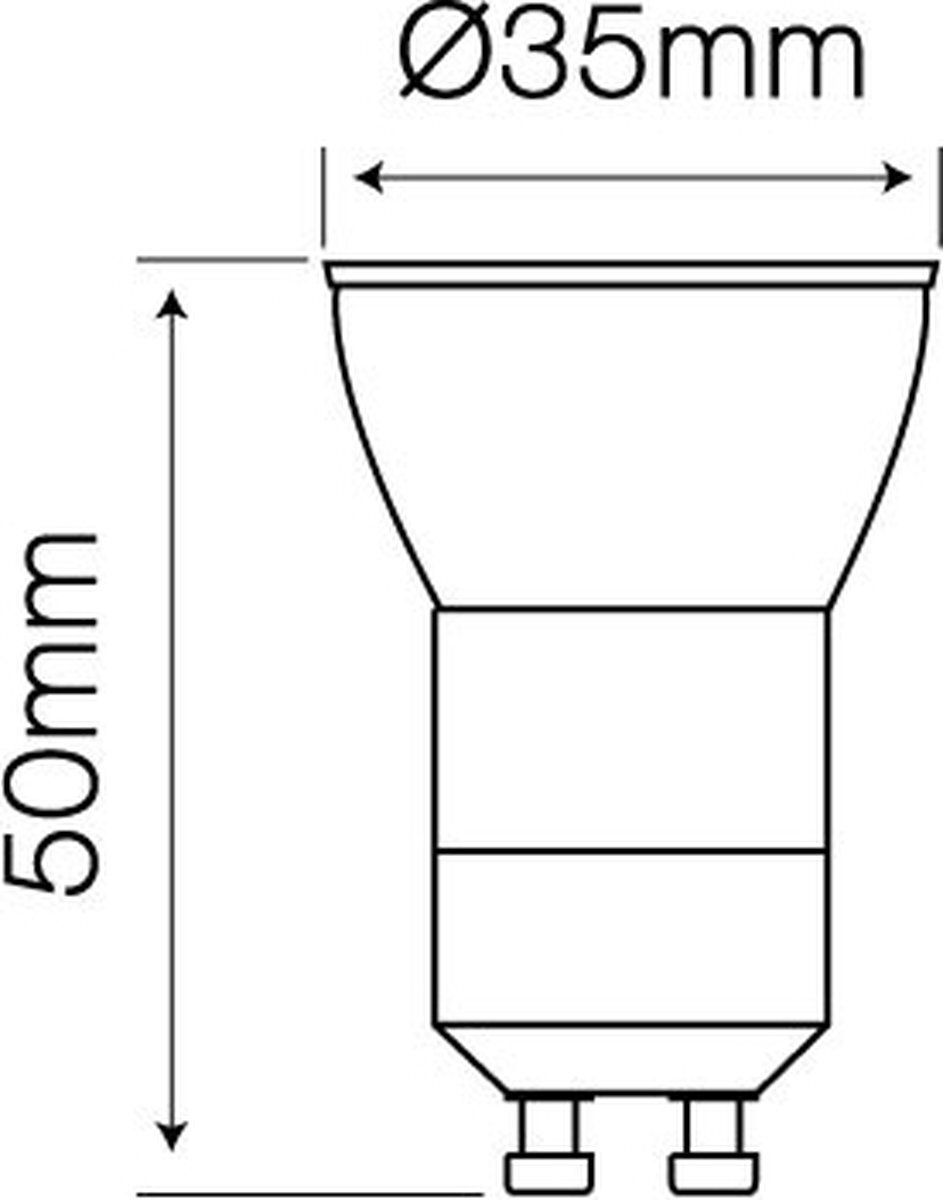 Ledin LED Spot - GU10/GU11 LED - Ø35mm - 3W vervangt 20W - 6500K daglicht wit - keramische behuizing