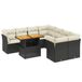 vidaXL 9-delige Loungeset met kussens, polyrattan, zwart