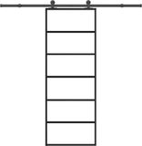 vidaXL Schuifdeur met beslag 76x205 cm ESG-glas en aluminium