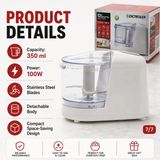 Mini hachoir électrique - hachoir de cuisine - 350 ml - 100 W - 220 V - lames en acier inoxydable - réservoir amovible