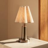 Audo Copenhagen Admiral Lampe de table rechargeable, Chrome/Beige, 27 cm, Tissu