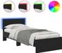 vidaXL Bedframe met hoofdeinde Zwart Eiken 75 x 190 cm Bewerkt hout