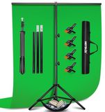 Heysliy Groen Scherm 2x3M Achtergrond met T Achtergrond Stand 6.5x9.5Ft