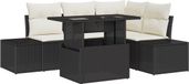 vidaXL Tuinbank - Set - 5 - st - Zwart - poly - rattan