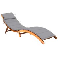 VidaXL Lit de jardin avec table et coussin acacia massif