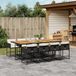 Maison Exclusive - Ensemble de jardin extérieur, 9 pièces, avec coussins, noir, en polyrotin