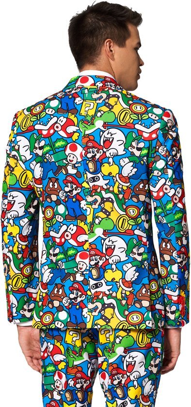 OppoSuits Super Marioâ„¢ - Heren Kostuum - Maat 52 Inclusief Colbert, Pantalon & Stropdas