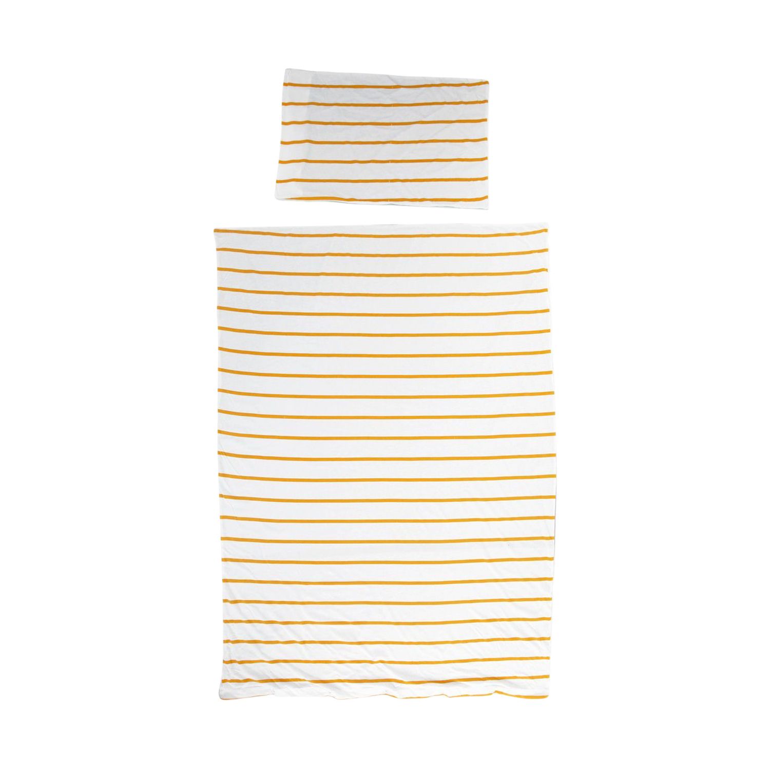 Childhome Dekbedovertrek Ochre Stripes 100 x 140 cm - Wit/Okergeel