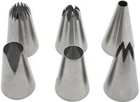 Zenker Set van 6 grote roestvrijstalen spuitmondjes Smart Pastry