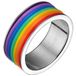 LGT JWLS Lookinggoodtoday Regenboog heren ring edelstaal Rubber 9mm-20mm
