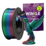 WINKLE Tricolor Silk PLA-filament 1,75 mm noorderlicht, 1 kg spoel, 3D-printerfilament, compatibel met FDM-printers, 3D-printmaterialen, maatnauwkeurigheid +/- 0,05 mm, gemakkelijk te bedrukken