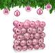 Relaxdays Kerstballen Set van 50, Kunststof, Mat en Glanzend, Ø 6 cm, Roze