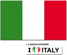 - Italiaanse vlag met 2 gratis Italie stickers