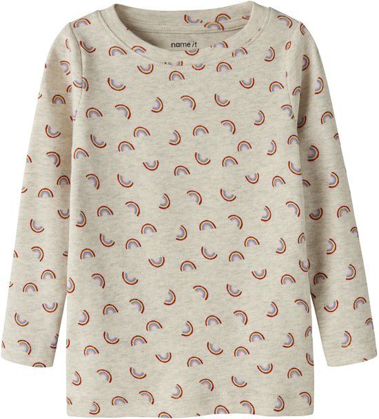 NAME IT - NMFLUFSA XSL LS TOP - Meisjes - Lange mouwen shirts - Maat 92 - Peyote Melange