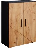 Vicco Irma Halfhoge kast – 60 x 81 cm Antraciet/gouden eik