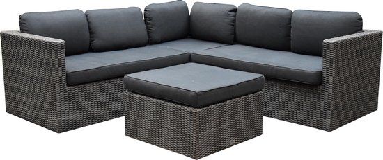 AVH-Outdoor Tuinmeubelen Sahara Gibson Hoek Loungeset 3-delig - Antraciet