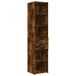 vidaXL Hoge kast, 40x42,5x185 cm, bewerkt hout, gerookt eikenkleurig