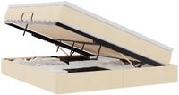 vidaXL Opbergbed met matras, crème kleur, 180 x 200 cm, polyester