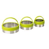Ibili Set 3 ronde koekjessnijders, roestvrij staal, metaal, 30 x 30 x 30 cm