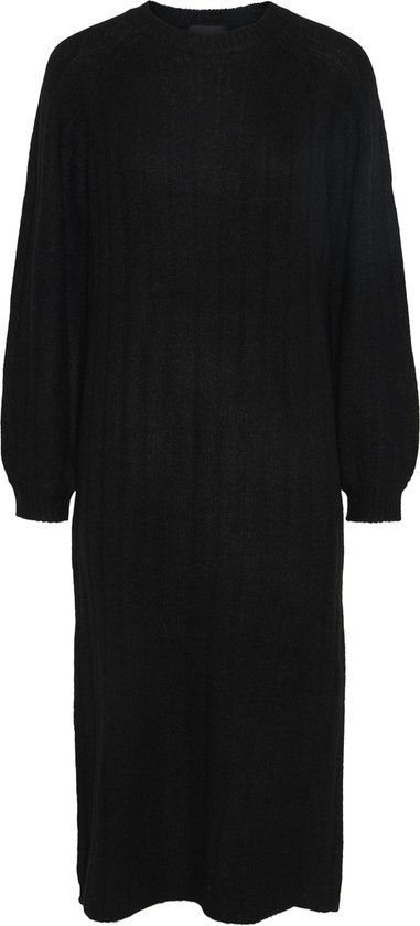 Pieces PCMAGGY LS KNIT DRESS NOOS BC - Black - Women's Size S - Ribbed Knit Dress - 17150958 - 2023 Collection