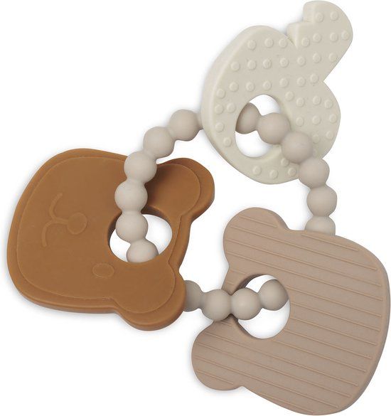 Jollein Siliconen Bijtring Teddy Bear - BPA-vrij - 0-12 maanden
