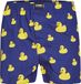 Happy Shorts Boxershort Heren Badeendjes Print Blauw/Geel Katoen Maat L