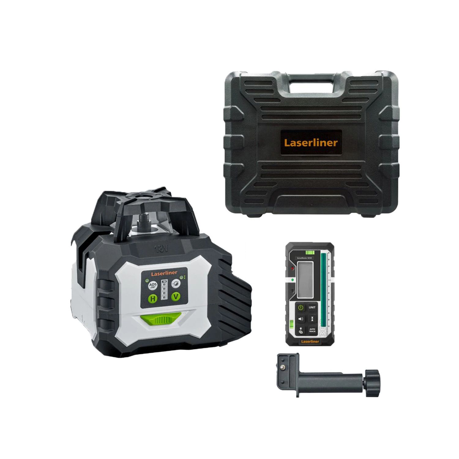 Laserliner Duraplane GMX-18V 360° Kruislijnlaser Incl. Ontvanger In Koffer - 3 Lijnen - Groen - 60m - IP54