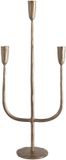 Creative Creatieve Co-op handgesmede metalen kandelaar, antiek messing afwerking (voor 3 taps toelopende kaarsen)
